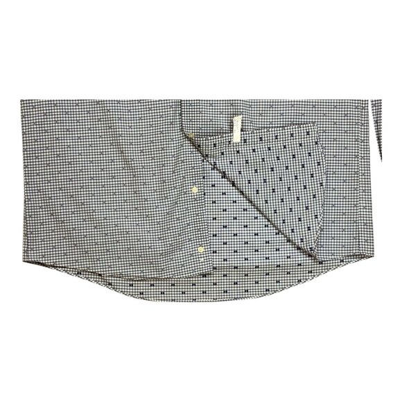Jos A Bank Non Iron Manatee Gingham Dot Slim Fit Dress Shirt - Picture 4 of 6